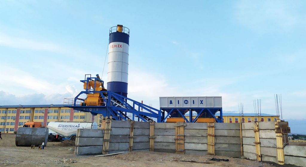 AJY 35 mobile batching plant in Uzbekistan